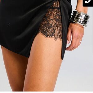 Retrofete Black Lace Mini Skirt